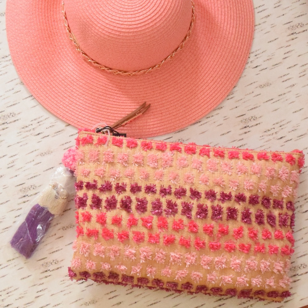 Steve Madden Large Straw Tassel Wallet Clutch Bag